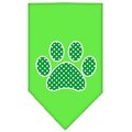 Unconditional Love Green Swiss Dot Paw Screen Print Bandana Lime Green Small UN797478